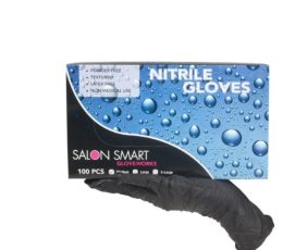 Salon Smart Black Nitrile Gloves 100pcs