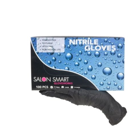 Salon Smart Black Nitrile Gloves 100pcs