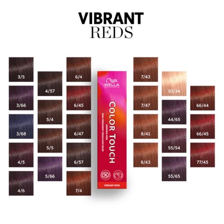wella colour touch colour chart - vibrant reds
